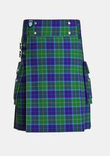 Utility_Wallace_Blue_Tartan_46_kilt_front_image_with_pleated_design_and_adjustable_buckles_for_men