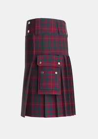 Utility_Wanstall_Tartan_6099_kilt_left_image_with_pleated_design_and_adjustable_buckles_for_men