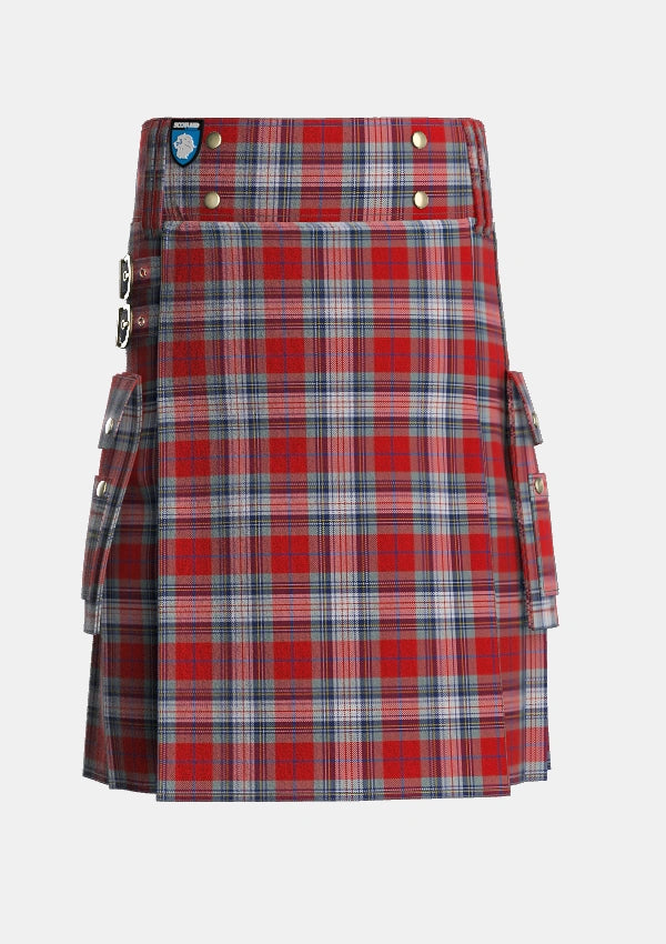 Utility_Warden_Tartan_7294_kilt_front_image_with_pleated_design_and_adjustable_buckles_for_men