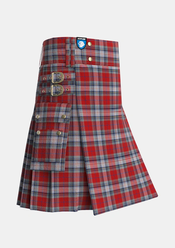 Utility_Warden_Tartan_7294_kilt_side_image_with_pleated_design_and_adjustable_buckles_for_men