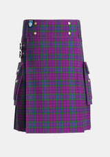 Utility_Wardlaw_Tartan_6600_kilt_front_image_with_pleated_design_and_adjustable_buckles_for_men