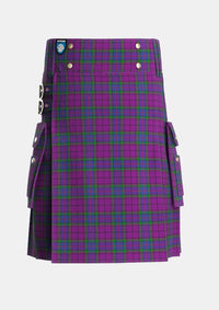 Utility_Wardlaw_Tartan_6600_kilt_front_image_with_pleated_design_and_adjustable_buckles_for_men