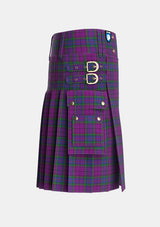 Utility_Wardlaw_Tartan_6600_kilt_right_image_with_pleated_design_and_adjustable_buckles_for_men
