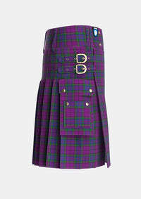 Utility_Wardlaw_Tartan_6600_kilt_right_image_with_pleated_design_and_adjustable_buckles_for_men