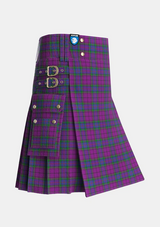 Utility_Wardlaw_Tartan_6600_kilt_side_image_with_pleated_design_and_adjustable_buckles_for_men