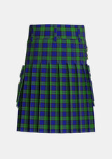 Utility_Wartley_Hunting_Tartan_4338_kilt_back_image_with_pleated_design_and_adjustable_buckles_for_men