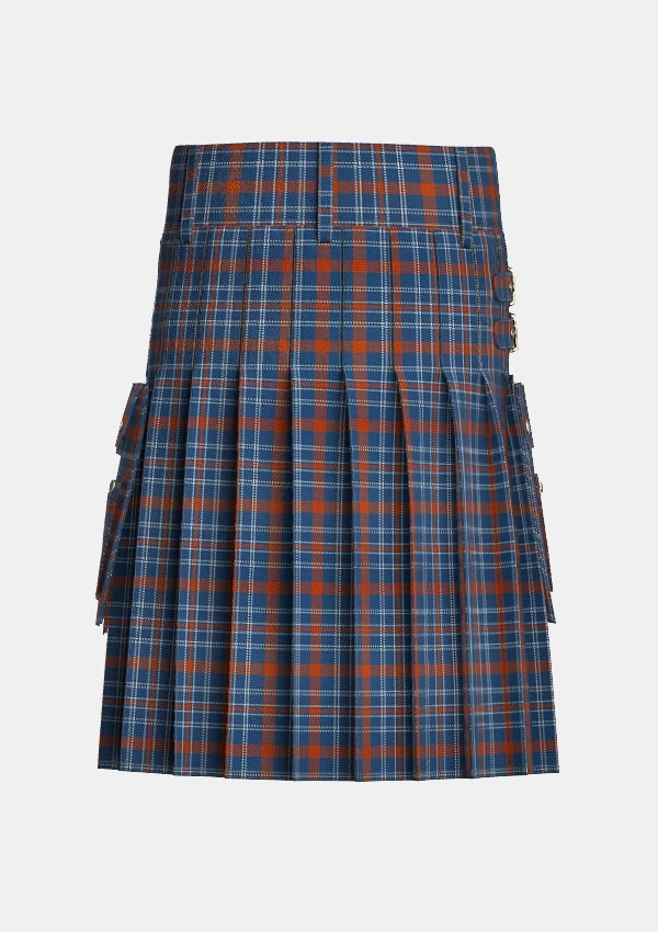 Utility_Water_of_Life_Society_Tartan_14898_kilt_back_image_with_pleated_design_and_adjustable_buckles_for_men