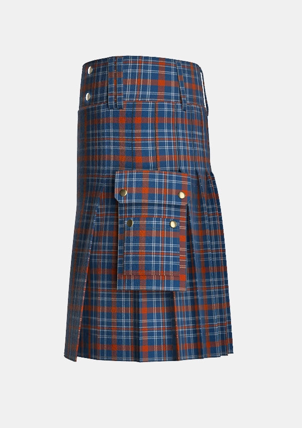 Utility_Water_of_Life_Society_Tartan_14898_kilt_left_image_with_pleated_design_and_adjustable_buckles_for_men