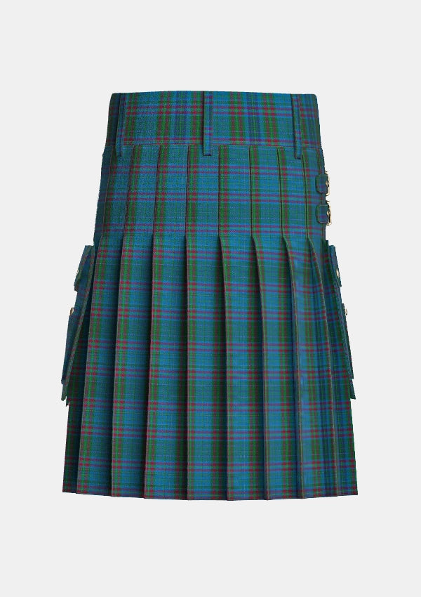 Utility_Watkins_of_Wales_Tartan_6169_kilt_back_image_with_pleated_design_and_adjustable_buckles_for_men