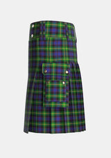 Utility_Watson_2_Tartan_307_kilt_left_image_with_pleated_design_and_adjustable_buckles_for_men