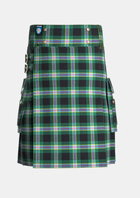 Utility_Wells_Ancient_Tartan_kilt_front_image_with_pleated_design_and_adjustable_buckles_for_men