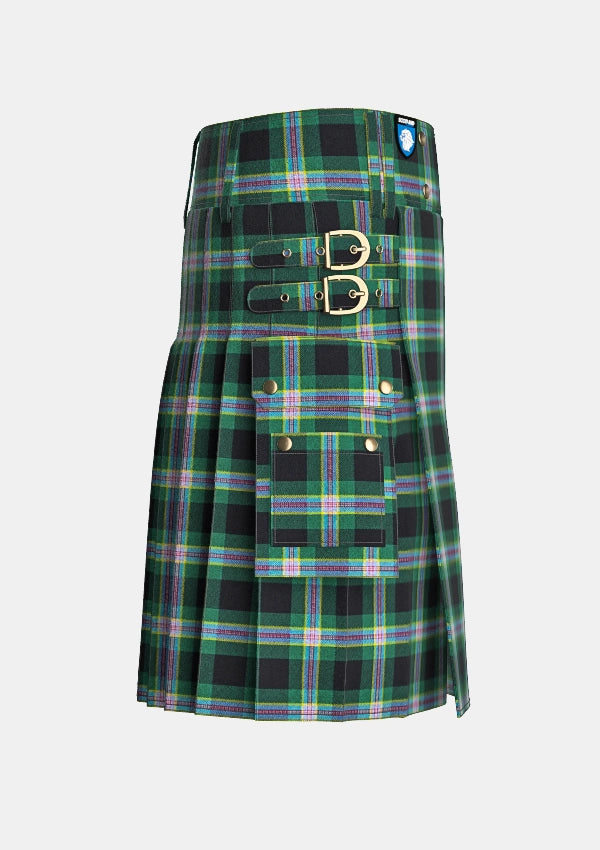 Utility_Wells_Ancient_Tartan_kilt_right_image_with_pleated_design_and_adjustable_buckles_for_men