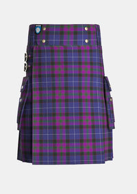 Utility_Western_Isles_tartan_7463_kilt_front_image_with_pleated_design_and_adjustable_buckles_for_men