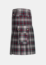 Utility_Whitehead_E_Tartan_14406_kilt_left_image_with_pleated_design_and_adjustable_buckles_for_men