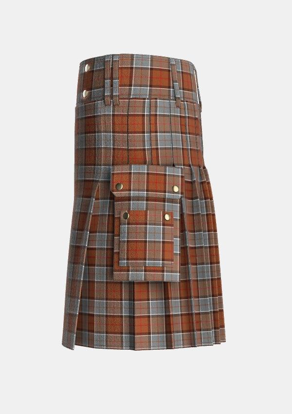 Utility_Whiteside_Tartan_12720_kilt_left_image_with_pleated_design_and_adjustable_buckles_for_men