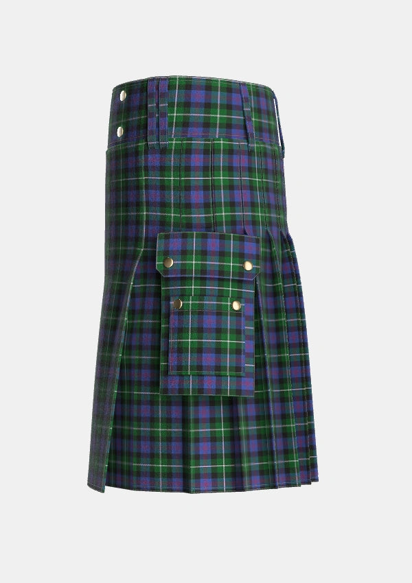 Utility_Whitson_2_Tartan_1423_kilt_left_image_with_pleated_design_and_adjustable_buckles_for_men