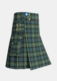 Utility_Whitson_Tartan_1422_kilt_side_image_with_pleated_design_and_adjustable_buckles_for_men