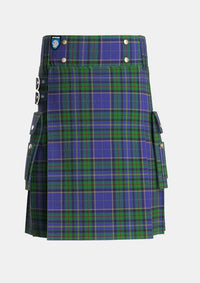 Utility_Whitworth_2003_Tartan_6052_kilt_front_image_with_pleated_design_and_adjustable_buckles_for_men