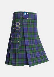 Utility_Whitworth_2003_Tartan_6052_kilt_side_image_with_pleated_design_and_adjustable_buckles_for_men