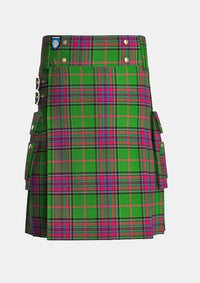 Utility_Whyte_John_Family_Tartan_14359_kilt_front_image_with_pleated_design_and_adjustable_buckles_for_men