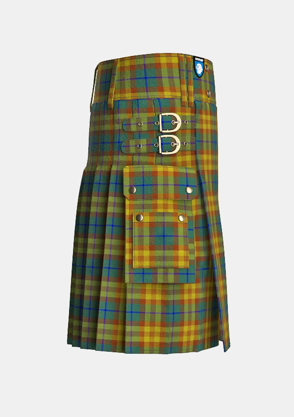 Utility_Wild_Mustard_Dreams_Tartan_10933_kilt_right_image_with_pleated_design_and_adjustable_buckles_for_men