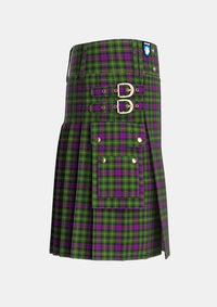 Utility_Wilsons_No064_Tartan_5610_kilt_right_image_with_pleated_design_and_adjustable_buckles_for_men