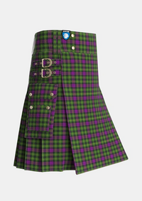 Utility_Wilsons_No064_Tartan_5610_kilt_side_image_with_pleated_design_and_adjustable_buckles_for_men