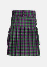Utility_Wilsons_No158_Tartan_928_kilt_back_image_with_pleated_design_and_adjustable_buckles_for_men