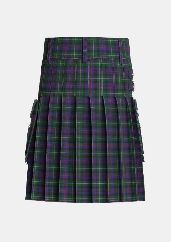 Utility_Wilsons_No230_Tartan_5587_kilt_back_image_with_pleated_design_and_adjustable_buckles_for_men