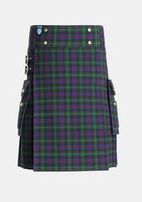 Utility_Wilsons_No230_Tartan_5587_kilt_front_image_with_pleated_design_and_adjustable_buckles_for_men