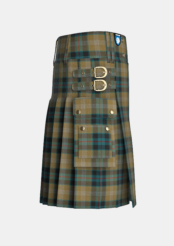 Utility_Windsor_Tartan_4243_kilt_right_image_with_pleated_design_and_adjustable_buckles_for_men