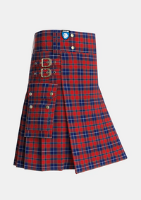 Utility_Wishart_Dress_Tartan_2104_kilt_side_image_with_pleated_design_and_adjustable_buckles_for_men