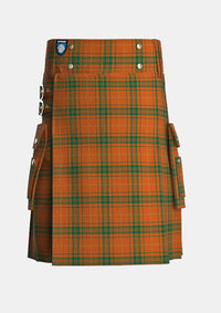 Utility_Wolfe_tartan_4096_kilt_front_image_with_pleated_design_and_adjustable_buckles_for_men