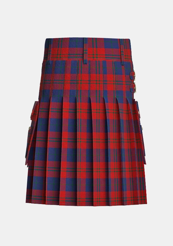 Utility_Wotherspoon_Tartan_741_kilt_back_image_with_pleated_design_and_adjustable_buckles_for_men