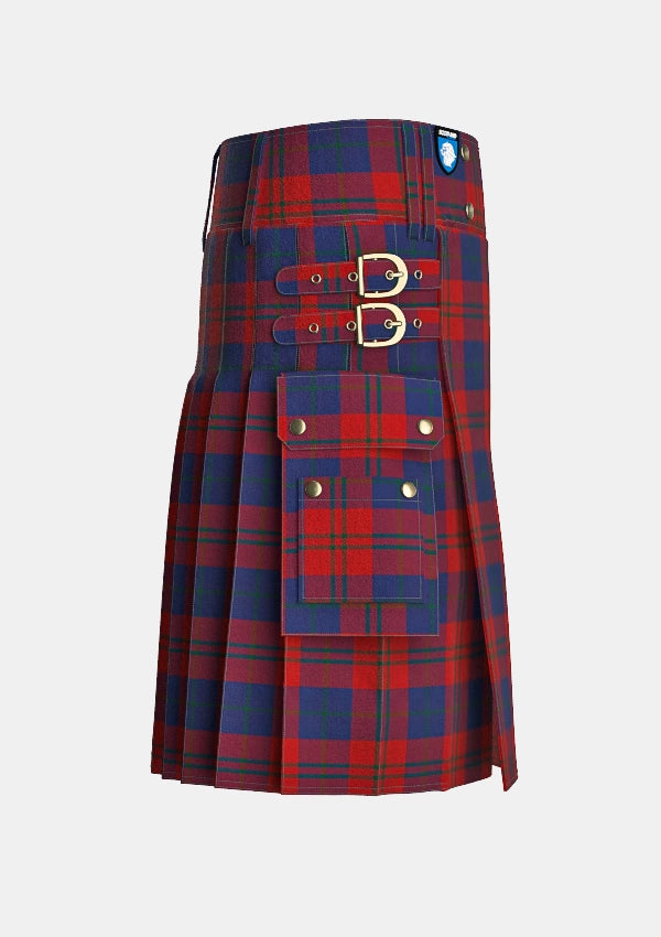 Utility_Wotherspoon_Tartan_741_kilt_right_image_with_pleated_design_and_adjustable_buckles_for_men