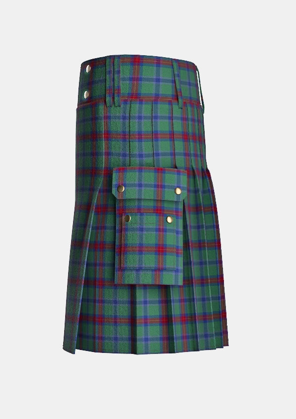Utility_Wright_Anne_Tartan_11188_kilt_left_image_with_pleated_design_and_adjustable_buckles_for_men