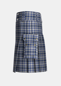 Utility_Yorkshire_Tartan_3151_kilt_left_image_with_pleated_design_and_adjustable_buckles_for_men