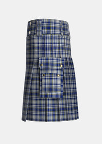 Utility_Youkshor_National_Tartan_kilt_left_image_with_pleated_design_and_adjustable_buckles_for_men