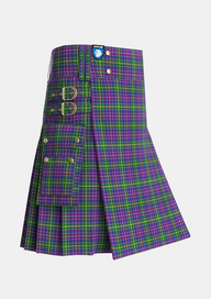 Utility_Yule_Tartan_3896_kilt_side_image_with_pleated_design_and_adjustable_buckles_for_men