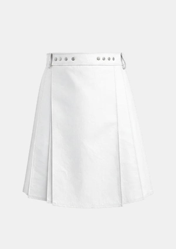 White Leather Kilt