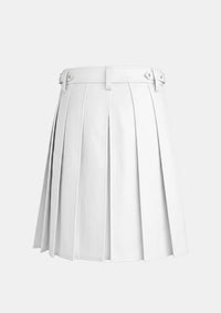 White Leather Kilt Back