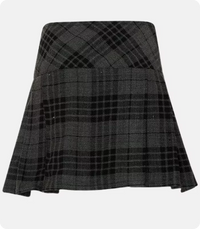 Women Hamilton Grey Tartan Skirt Back