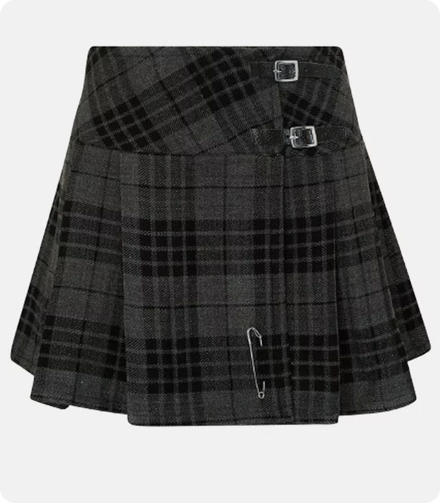 Women Hamilton Grey Tartan Skirt