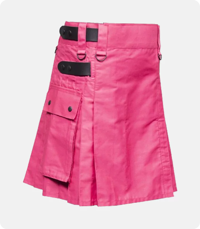 Women Pink Color Utility Kilt