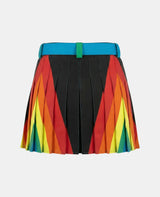 Women Black Modern Rainbow Kilt Back