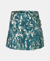 Women Blue Camo Utility Kilt Front