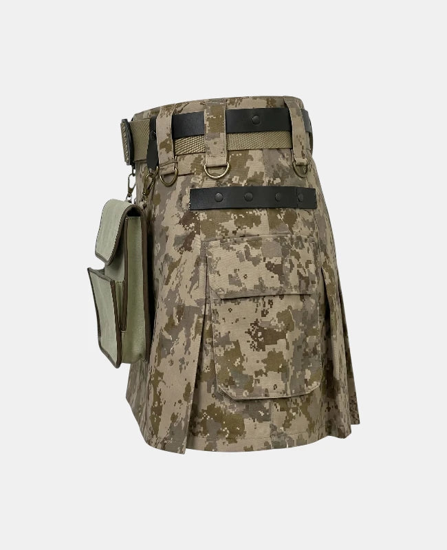 Women Camo Tactical Utility Kilt Left Side