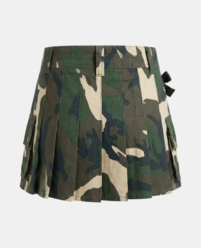 Women Camo Woodland Utility Kilt Back