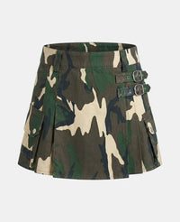 Women Camo Woodland Utility Kilt Front