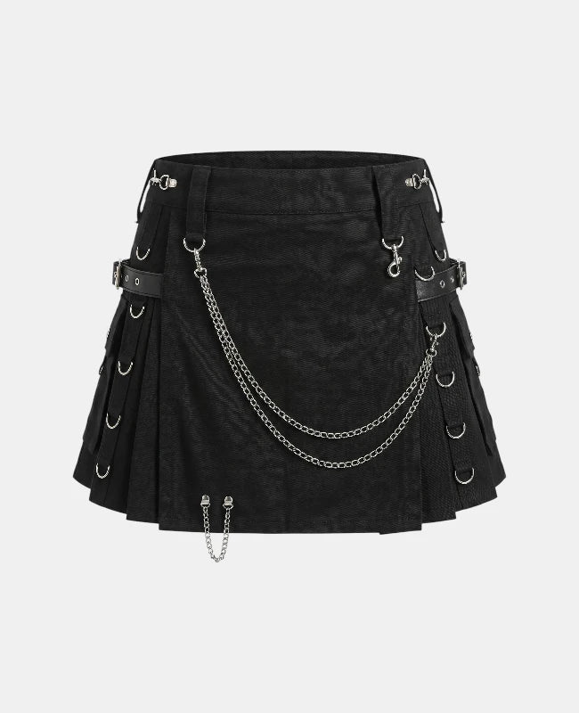 Women Grand Gothic Utility Kilt Front